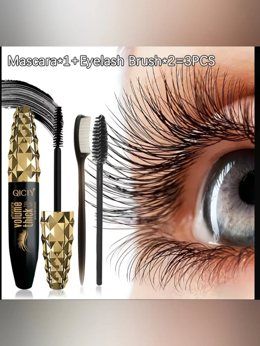 Black Volumizing Mascara with Lash Comb. (#2)